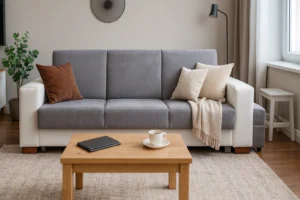 Wersalka Kasia Plus z bokami i dwiema pufami